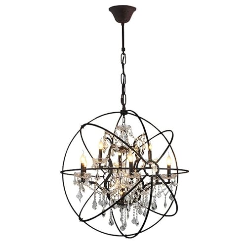 Moderne Pendelleuchte Kronleuchter Kristall Deckenleuchte für Esszimmer Badezimmer Schlafzimmer Wohnzimmer 6 E14 Lampen Erforderlich 55cm Schwarz Moderne Pendelleuchte Kronleuchter Kristall Deckenleuchte für Esszimmer Badezimmer Schlafzimmer Wohnzimmer 6 E14 Lampen Erforderlich 55cm Schwarz von BBioss