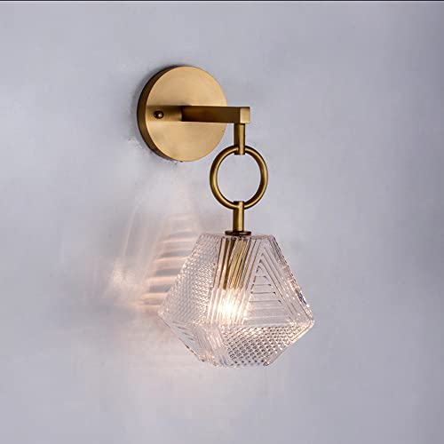Moderne Wandleuchte Kupfer Muster Glas Wandleuchte mit Festverdrahtung Nordic Messing Fassung E27 Kopfteil Lampe für Wohnzimmer Schlafzimmer Nachttisch Flur Moderne Wandleuchte Kupfer Muster Glas Wandleuchte mit Festverdrahtung Nordic Messing Fassung E27 Kopfteil Lampe für Wohnzimmer Schlafzimmer Nachttisch Flur von BBioss