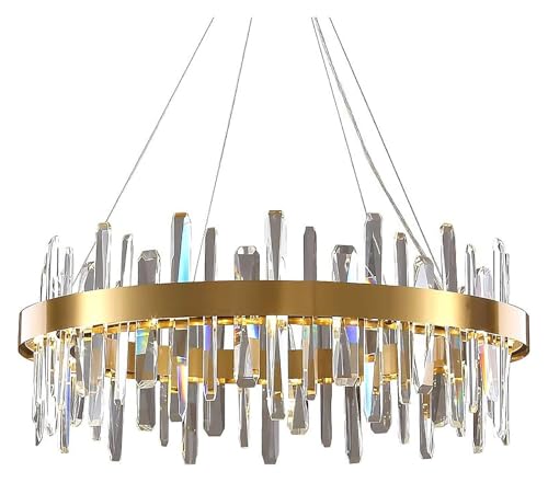 Moderner luxuriöser goldener Kristall-Kronleuchter mit unregelmäßigem rundem Design und LED-Beleuchtung Moderner luxuriöser goldener Kristall-Kronleuchter mit unregelmäßigem rundem Design und LED-Beleuchtung von BBioss