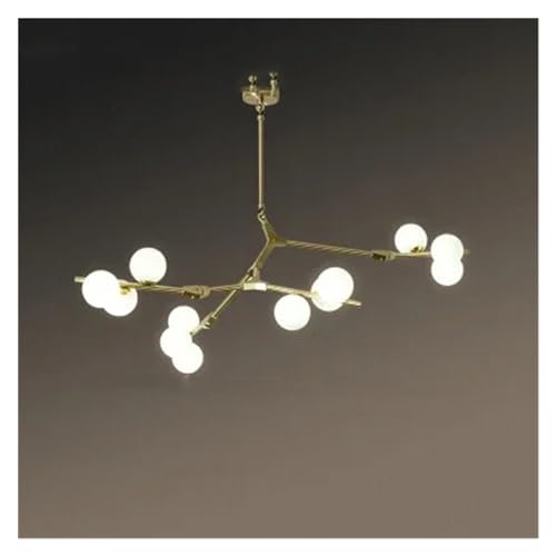Moderner schwarzer goldener Kronleuchter mit skandinavischer Glas-LED, ideal für Wohn- und Esszimmerbeleuchtung von BBioss