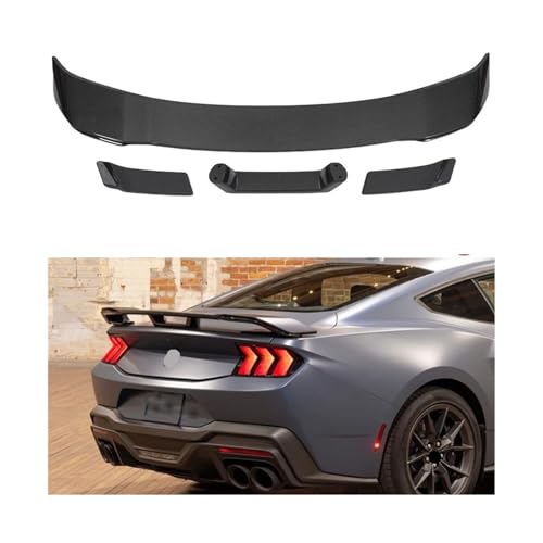 Passend für Ford Mustang 2024 Heckspoiler Bodykit ABS Material Splitter Diffusor Heckflügel Hinten Kofferraum Zubehörteil (Karbonfaser) von BBioss