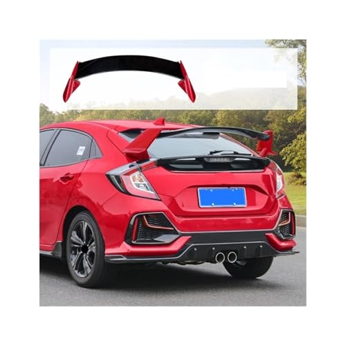 Passend für Honda Civic 10. Generation FK7 2016-2020 Schrägheck Heckspoiler Typ-R Stil Tuning Dachflügel Kofferraumlippe Dekoration Bodykits Tuning (Rot Schwarz) von BBioss
