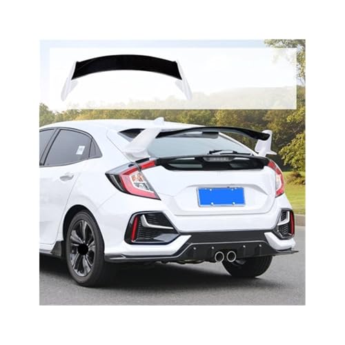 Passend für Honda Civic 10. Generation FK7 2016-2020 Schrägheck Heckspoiler Typ-R Stil Tuning Dachflügel Kofferraumlippe Dekoration Bodykits Tuning (Weiß Schwarz) von BBioss