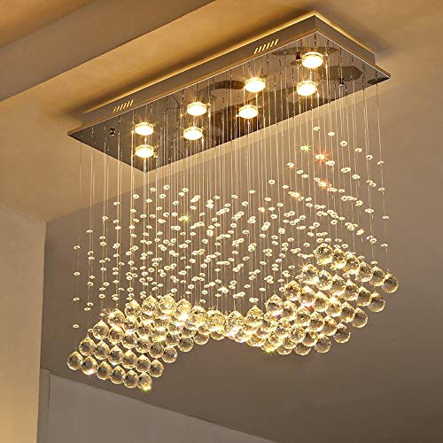 Rechteckige Kristalllampe Esszimmer Kronleuchter Individualität Kurzlicht Moderne Bar für Zuhause Restaurant Beleuchtung (ausstrahlende Farbe: kaltweißer Lampenschirm L70 B25 H70cm Rechteckige Kristalllampe Esszimmer Kronleuchter Individualität Kurzlicht Moderne Bar für Zuhause Restaurant Beleuchtung (ausstrahlende Farbe: kaltweißer Lampenschirm L70 B25 H70cm von BBioss