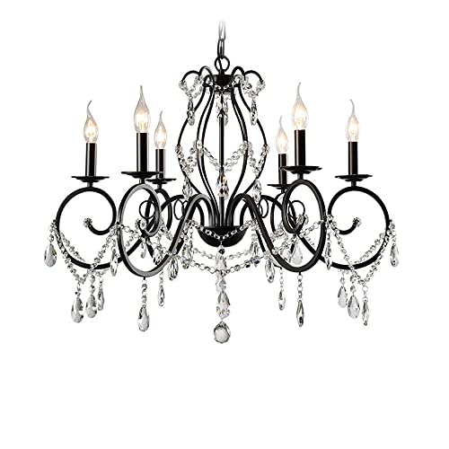 Schwarz Finish elegante Kristall Kerze Kerzenhalter Kronleuchter 6-flammig Leuchte LED Pendelleuchte Decke Wohnzimmer Schlafzimmer Durchmesser 27 Zoll * H 21 Zoll Schwarz Finish elegante Kristall Kerze Kerzenhalter Kronleuchter 6-flammig Leuchte LED Pendelleuchte Decke Wohnzimmer Schlafzimmer Durchmesser 27 Zoll * H 21 Zoll von BBioss