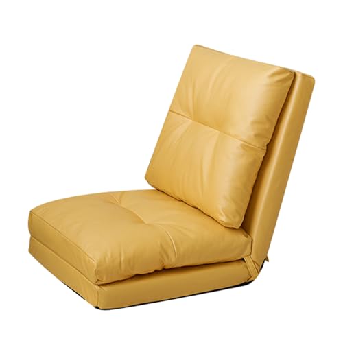 Sitzsack Sofa Bodensofa Lazy Sofa, verstellbares Bodenschlafsofa, faltbares Schlafbett mit 6-Positionen-Rückenlehne, umwandelbare Futon-Couch, Lounge-Relaxsessel für das Wohnzimmer, gelb von BBioss