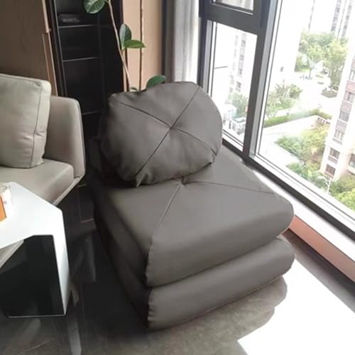 Sitzsack Sofa Bodensofa Lazy Sofa Bodencouch Bett Klappbett Umwandelbares Indoor Chaiselongue Bodenstuhl Mit Kissen Futon Schwammfüllung Für Schlafzimmer Wohnzimmer Wohnheim Grau 90CM von BBioss