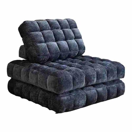 Sitzsack Sofa Bodensofa Lazy Sofa Convertible Flip Chair, Boden, Klappbares Polstersofabett Mit Rückenlehne, Für Wohnzimmer/Schlafsaal/Gästezimmer/Home Office, Blau-1 von BBioss