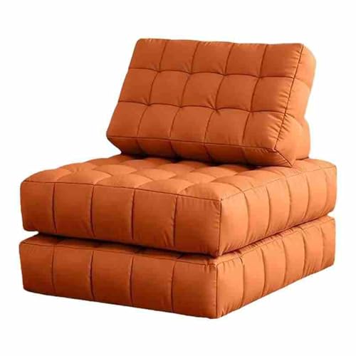 Sitzsack Sofa Bodensofa Lazy Sofa Convertible Flip Chair, Boden, Klappbares Polstersofabett Mit Rückenlehne, Für Wohnzimmer/Schlafsaal/Gästezimmer/Home Office, Orange-2 von BBioss