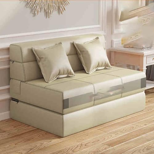 Sitzsack Sofa Bodensofa Lazy Sofa Klappsofabett - Umwandelbarer Schlafsessel mit Kissen, Ausklappbare Couch, Memory Foam-Bodenmatratze, Futoncouch, für Wohnzimmer/Schlafsaal/Gästezimmer/Zuhause, Beige von BBioss
