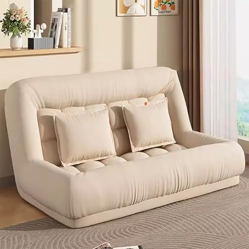 Sitzsack Sofa Bodensofa Lazy Sofa Lazy Floor Loveseat Schlafsofa Tatami mit Verstellbarer Rückenlehne, klappbarer Schaumstoff-Akzentsessel für Wohnzimmer, Schlafzimmer und Büro, Beige, 150 cm von BBioss