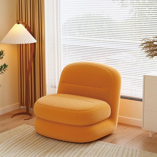 Sitzsack Sofa Bodensofa Lazy Sofa bequemes Lazy Floor Couch 3 in 1 Schlafsessel Bett gepolstertes Bett mit 5 fach verstellbarer Rückenlehne für Wohnzimmer Schlafzimmer Büro Salon Orange 70 x 70 x 30 c von BBioss