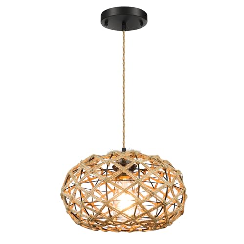Twine Pendelleuchte Vintage Rattan Kronleuchter Japanische Bambus Laterne Dekorative Esszimmer Beleuchtung E27 Twine Pendelleuchte Vintage Rattan Kronleuchter Japanische Bambus Laterne Dekorative Esszimmer Beleuchtung E27 von BBioss