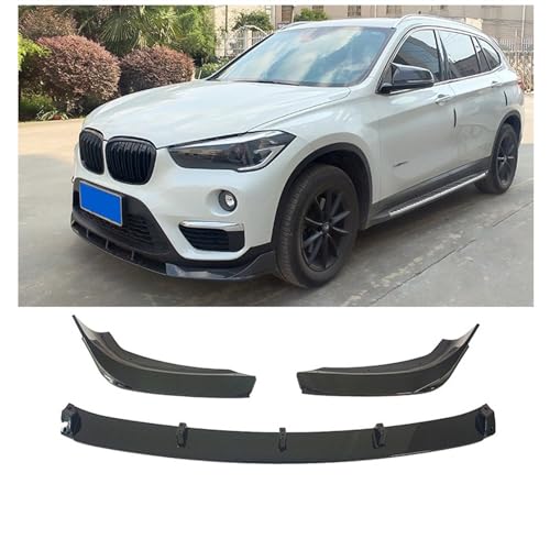 X1 Carbon Fiber Look Frontstoßstange Lip Gloss Schwarz Kinspoiler Kompatibel mit BMW F48 2016-2022 SDrive 20i 18d 18i 20d M Sport Only (2019-2022 Schwarz) von BBioss