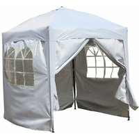 578-013 Faltbarer Gartenpavillon, Gartenpavillon, weißer Pavillon 2X2m mit 4 Seitenwänden - Bc-elec von BC-ELEC