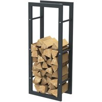HHWPF0005 Holzablage aus schwarzem Stahl 100x40x25CM, Rack für Brennholz, Kaminholzablage. - Schwarz - Bc-elec von BC-ELEC
