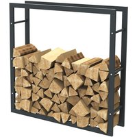 Bc-elec - HHWPF0011 Holzablage aus schwarzem Stahl 100x100x25CM, Rack für Brennholz, Kaminholzablage. - Schwarz von BC-ELEC