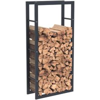 HHWPF0019 Holzablage aus schwarzem Stahl 125x60x25CM, Rack für Brennholz, Kaminholzablage. - Schwarz - Bc-elec von BC-ELEC