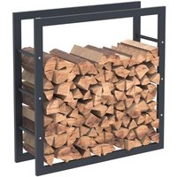HHWPF0020 Holzablage aus schwarzem Stahl 80x80x25CM, Rack für Brennholz, Kaminholzablage. - Schwarz - Bc-elec von BC-ELEC
