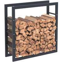 HHWPF0020 Holzablage aus schwarzem Stahl 80x80x25CM, Rack für Brennholz, Kaminholzablage. - Bc-elec von BC-ELEC