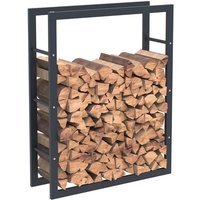 HHWPF0021 Holzablage aus schwarzem Stahl 100x80x25CM, Rack für Brennholz, Kaminholzablage. - Schwarz - Bc-elec von BC-ELEC