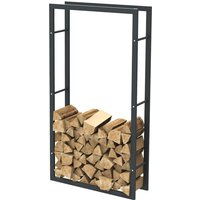 HHWPF0023 Holzablage aus schwarzem Stahl 150x80x25CM, Rack für Brennholz, Kaminholzablage. - Schwarz - Bc-elec von BC-ELEC