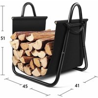 Bc-elec - HMFR-10 Schwarzer Stahl Holzspeicher 46X41X51CM, Korb für Brennholz, Blocklager - Schwarz von BC-ELEC