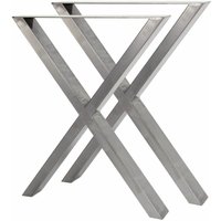 HMLT-3 Set mit 2 Tischbeinen in rohem Stahl lackiert Format x, Metall-Tischbeine 60x72cm - Grau - Bc-elec von BC-ELEC