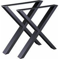 HMLT-4 2 Stahl-Tischbeinen Set, x Format, schwarz, Möbelbeine, Metall-Tischbeine 60x72cm - Schwarz - Bc-elec von BC-ELEC
