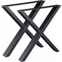 HMLT-4 2 Stahl-Tischbeinen Set, x Format, schwarz, Möbelbeine, Metall-Tischbeine 60x72cm - Bc-elec von BC-ELEC