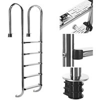 Bc-elec - PL004 Schwimmbadleiter mit 4 Sprossen aus Edelstahl 304SS, 183cm, Schwimmbadtreppe mit 4 Stufen. von BC-ELEC