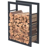 HHWPF0017 Holzablage aus schwarzem Stahl 80x60x25CM, Rack für Brennholz, Kaminholzablage. - Schwarz - Bc-elec von BC-ELEC