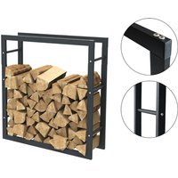 Bc-elec - HHWPF0024 Holzablage aus schwarzem Stahl 80x100x25CM, Rack für Brennholz, Kaminholzablage. - Schwarz von BC-ELEC