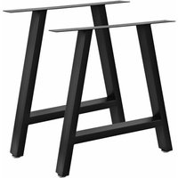HJJTS0015-B 2 Tischbeine aus schwarzem Stahl 70x72cm, Tischkupfer für Möbel, Tischbeine aus Metall mit verstellbaren Füßen. - Bc-elec von BC-ELEC