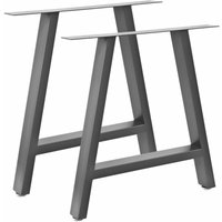HJJTS0015-S 2 Tischbeine aus grauem Stahl 70x72cm, Tischkupfer für Möbel, Tischbeine aus Metall mit verstellbaren Füßen. - Bc-elec von BC-ELEC