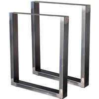 HM6072-S 2 Tischbeine aus lackiertem Stahl rechteckig 60x72cm, Möbelbeine, Tischbeine aus Metall - Bc-elec von BC-ELEC