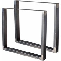 HM8072-S 2 Tischbeine aus lackiertem Stahl rechteckig 80x72cm, Möbelbeine, Tischbeine aus Metall - Grau - Bc-elec von BC-ELEC