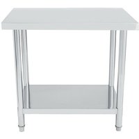 WT100 Küche Arbeitstisch Verstellbare Füße Gastronomie Gastro Edelstahltisch Küchentisch 100x60cm Edelstahl - Bc-elec von BC-ELEC