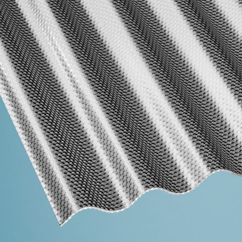 Acryl Lichtplatte | Wellplatte | 76/18 | ca. 3 mm | Breite 1045 mm | wabenstruktur | graphit Acryl Lichtplatte | Wellplatte | 76/18 | ca. 3 mm | Breite 1045 mm | wabenstruktur | graphit von Scobalit