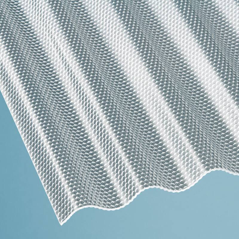 Polycarbonat Lichtplatte | Wellplatte | 76/18 | 2,6 mm | Breite 1045 mm | wabenstruktur | glasklar von Scobalit
