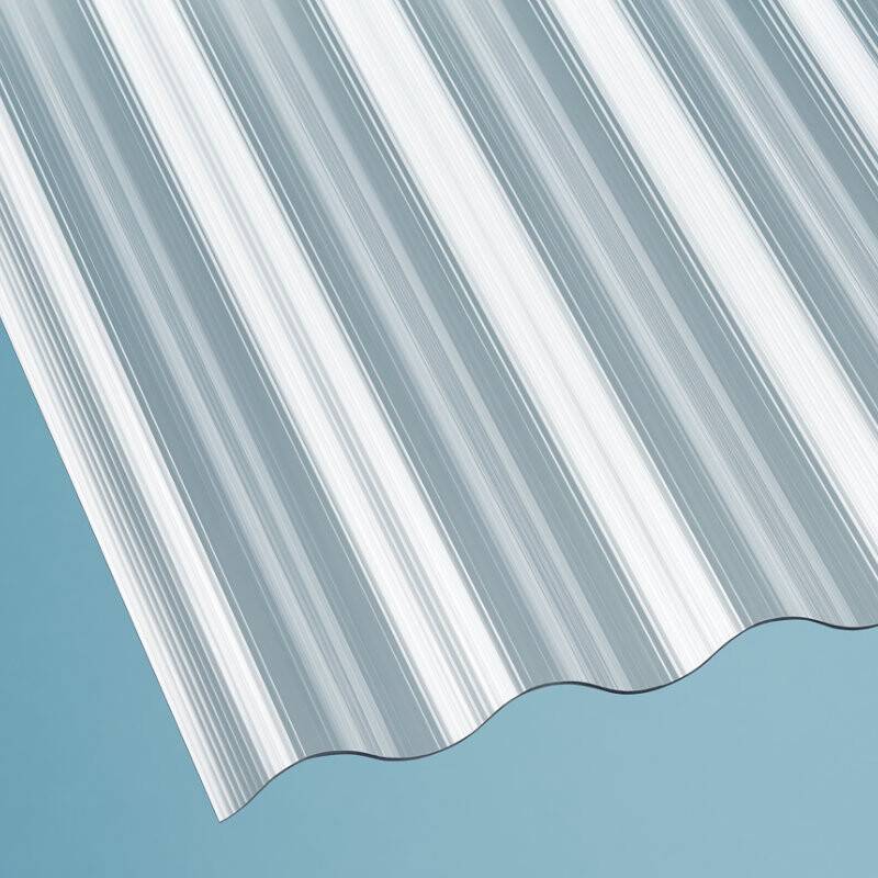 Polycarbonat Lichtplatte | Wellplatte | 76/18 | 1,4 mm | Breite 900 mm | gerillt | glasklar von Scobalit