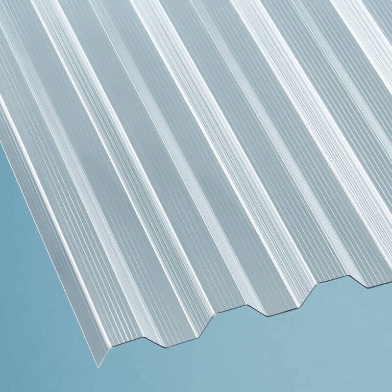Polycarbonat Lichtplatte | Spundwand | 76/18 | 1,4 mm | Breite 950 mm | gerillt | glasklar von Scobalit