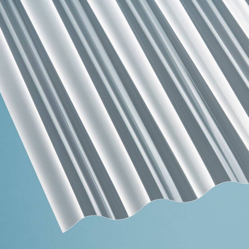 Polycarbonat Lichtplatte | Wellplatte | 76/18 | 0,8 mm | Breite 1040 mm | glasklar von Scobalit