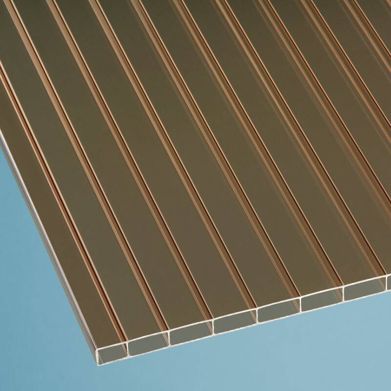 Acryl Doppelstegplatte | anti-drop | 16 mm | Breite 980 mm | bronze von Scobalit
