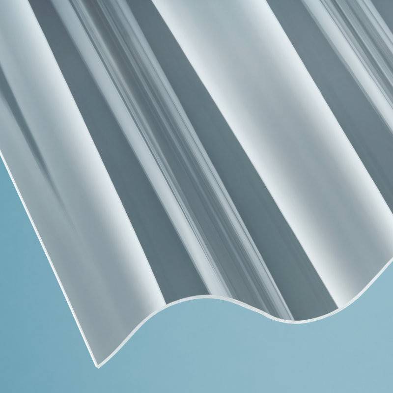 Terrassendach Komplettset Lichtplatte P5 177/51 glatt Acrylglas ca. 3,0 mm klar von Scobalit