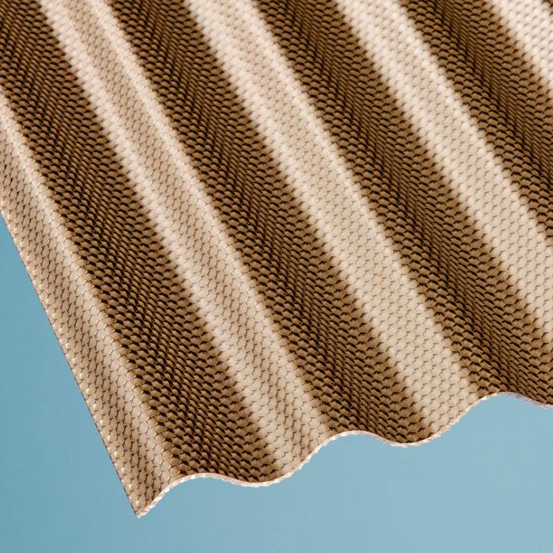 Terrassendach Komplettset Sinusplatte 76/18 Wabenstruktur Acrylglas ca. 3,0 mm bronce von Scobalit