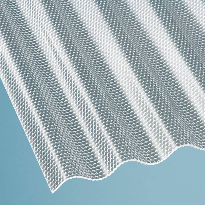 Terrassendach Komplettset Sinusplatte 76/18 Wabenstruktur Polycarbonat 2,6 mm klar von Scobalit