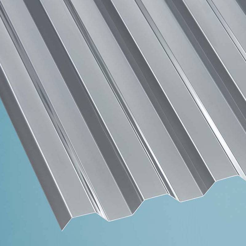Terrassendach Komplettset Trapezplatte 76/18 Thermic Polycarbonat 1,0 mm grau von Scobalit