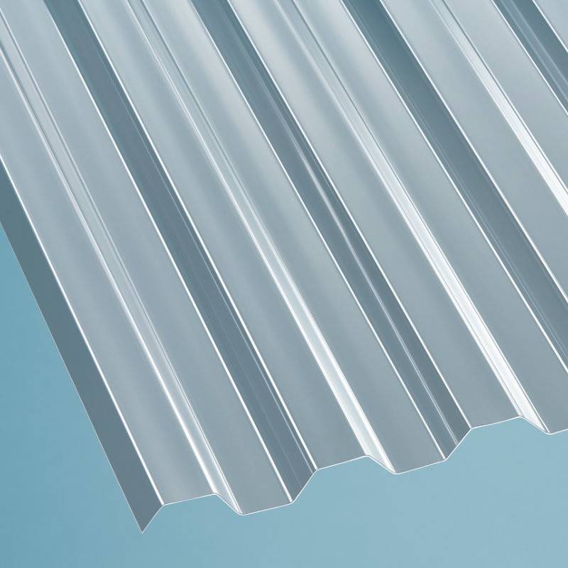 Terrassendach Komplettset Trapezplatte 76/18 glatt Polycarbonat 0,8 mm klar von Scobalit