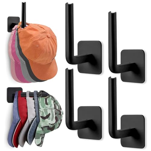 BCBF 4 PCS hutständer kappenhalter cap halter cap halterung hutablage Winter Shore Hutablage Garderobe für Baseballmützen Selbstklebende Edelstahl Cap Halterung Wand von BCBF